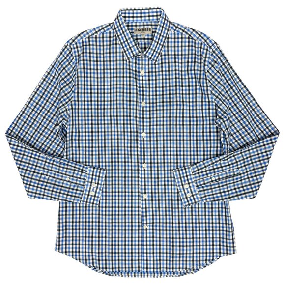 NWOT Men's EXPRESS Fitted Oxford Button Down Dress Shirt | Size‎ L 16-16.5 - Picture 1 of 7